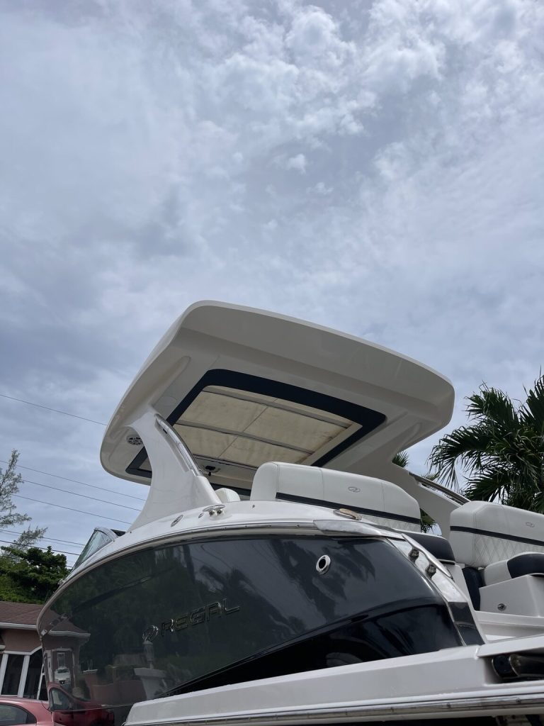 Dark grey Regal transom and seating